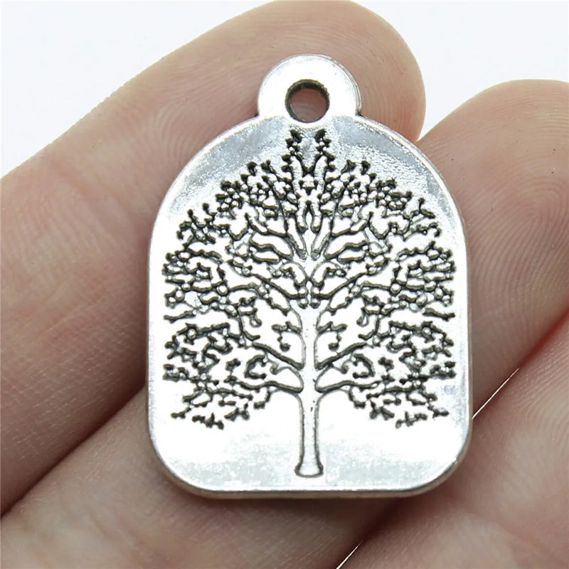 10pcs Tree Charms 31x22mm Antique Silver Pendant Jewelry Accessories
