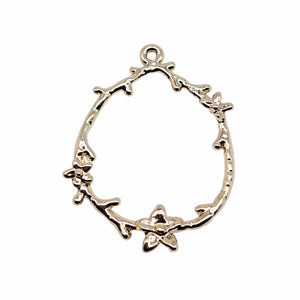 10pcs 34x25mm Wreath Charms Pendant Jewelry Making Earring Accessories