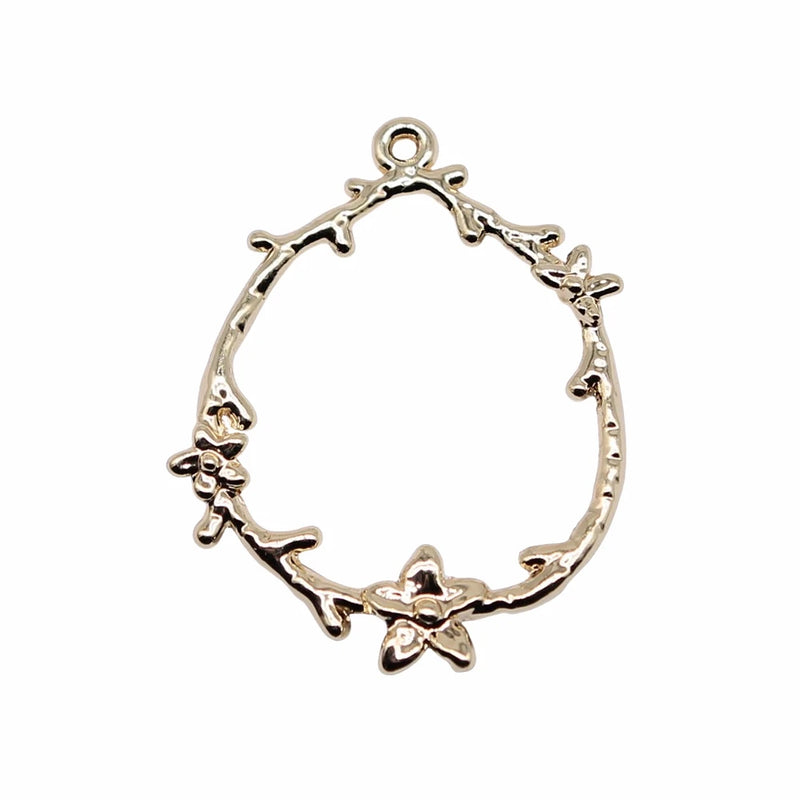 10pcs 34x25mm Wreath Charms Pendant Jewelry Making Earring Accessories