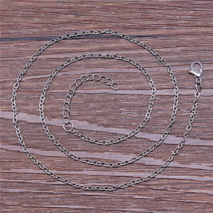 10pcs 40+5cm Rhodium Necklace Chain with Lobster Clasp for Jewelry Making