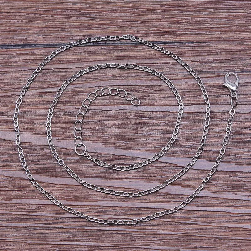 10pcs 40+5cm Rhodium Necklace Chain with Lobster Clasp for Jewelry Making