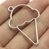 10pcs Ice Cream Metal Frame Charms DIY Antique Silver Bronze Jewelry