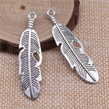 10pcs Feather Charms Pendants Jewelry Making 2 Colors