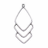 10pcs 50x25mm Antique Silver Hollow Geometric Earrings Pendant Charms
