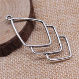 10pcs 50x25mm Antique Silver Hollow Geometric Earrings Pendant Charms