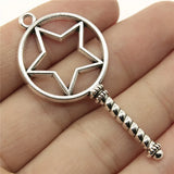10pcs Magic Wand Epoxy Alloy Frame Charms DIY Antique Silver For Jewelry Making