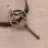 10pcs Magic Wand Epoxy Alloy Frame Charms DIY Antique Silver For Jewelry Making