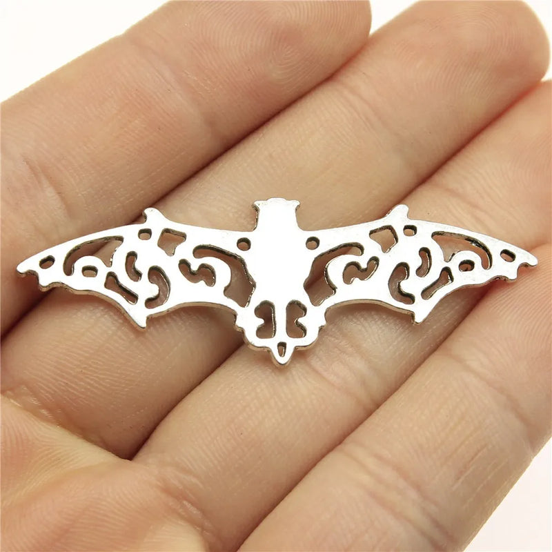 10pcs Bat Pendant Charms Antique Silver for Jewelry Making DIY Craft