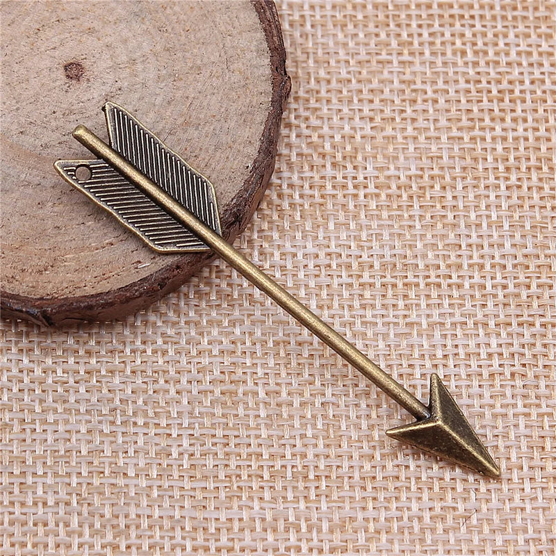 10pcs Arrow Charms 64x11mm DIY Jewelry Findings Antique Silver Bronze