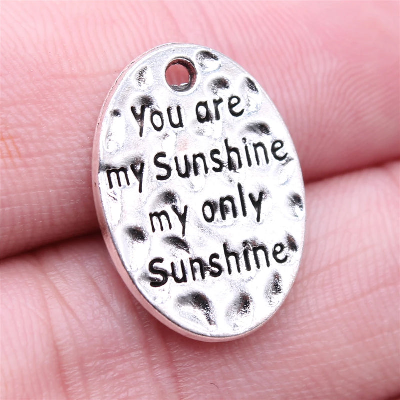 10pcs Sunshine Charms Pendant Antique Silver for DIY Jewelry Making