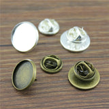 10 Sets Copper Brooch Tray Base Blank Cufflink Tie Tack Pins