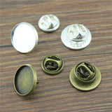 10 Sets Copper Brooch Tray Base Blank Cufflink Tie Tack Pins