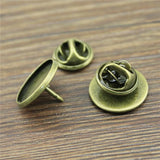 10 Sets Copper Brooch Tray Base Blank Cufflink Tie Tack Pins