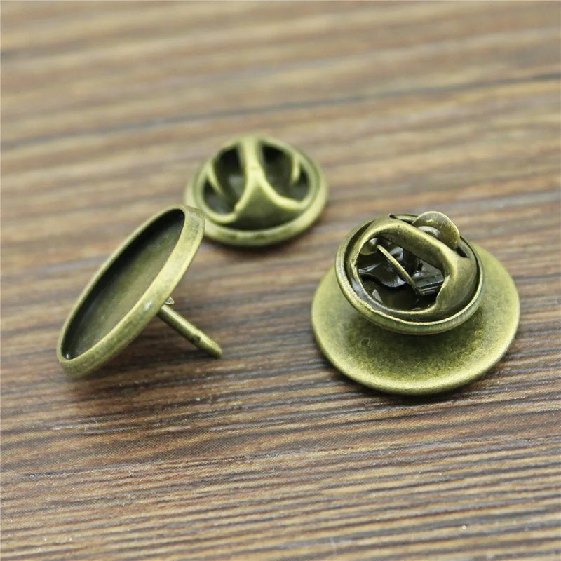 10 Sets Copper Brooch Tray Base Blank Cufflink Tie Tack Pins