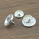 10 Sets Copper Brooch Tray Base Blank Cufflink Tie Tack Pins