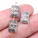 20pcs 12x9mm Flower Bead Charms Small Hole DIY Bracelet Making Antique Silver