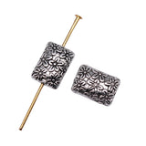 20pcs 12x9mm Flower Bead Charms Small Hole DIY Bracelet Making Antique Silver