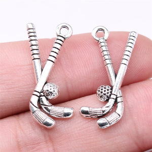 20pcs 17x11mm Golf Charms DIY Jewelry Findings Antique Silver Alloy Pendant