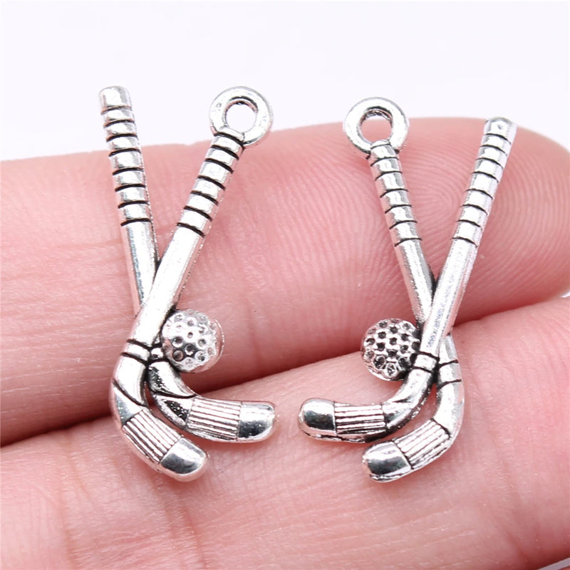 20pcs 17x11mm Golf Charms DIY Jewelry Findings Antique Silver Alloy Pendant