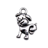 20pcs Dog Charms 17x11mm DIY Jewelry Findings Antique Silver Alloy Pendant