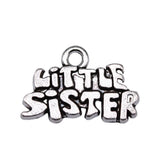 20pcs Little Sister Charms 19x13mm DIY Jewelry Findings Antique Silver Alloy