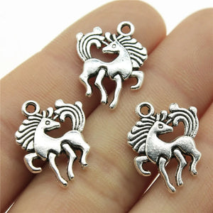 20pcs Horse Charms Pendants for Jewelry Making Silver Plated Find