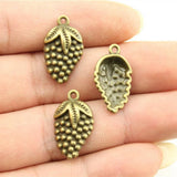 20pcs Grape Charms Pendants For Jewelry Making Antique Silver Plated Bronze