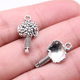 20pcs Flowers Charms For Jewelry Making Antique Silver Charm Pendant