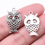 20pcs Owl Charms 24x15mm Antique Silver Plated Bronze Jewelry Findings