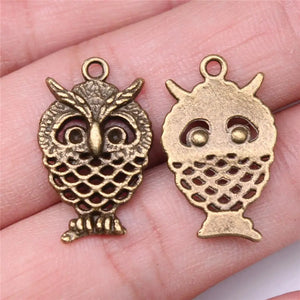 20pcs Owl Charms 24x15mm Antique Silver Plated Bronze Jewelry Findings