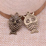 20pcs Owl Charms 24x15mm Antique Silver Plated Bronze Jewelry Findings
