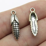 20pcs 24x7mm Food Corn Charm Pendants Antique Silver Corn Pendants for Jewelry
