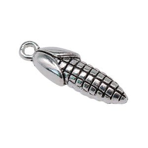 20pcs 24x7mm Food Corn Charm Pendants Antique Silver Corn Pendants for Jewelry