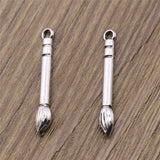 20pcs Writing Brush Charms Antique Silver for DIY Jewelry Making