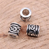 20pcs Big Hole Spacer Beads 9x8x8mm Antique Silver for Bracelet Making