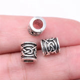 20pcs Big Hole Spacer Beads 9x8x8mm Antique Silver for Bracelet Making