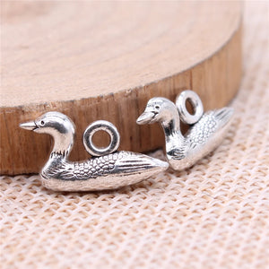 20pcs Goose Charms 18x10mm Antique Silver DIY Jewelry Findings Pendant