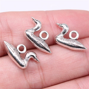 20pcs Goose Charms 18x10mm Antique Silver DIY Jewelry Findings Pendant