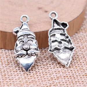 20pcs Santa Claus Charms for Jewelry Making DIY, Antique Silver Christmas Charms