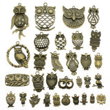 40g Antique Bronze Owl Charms DIY Craft Jewelry Making