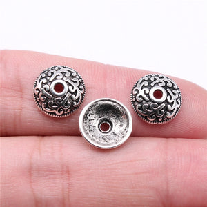 40pcs Bead Caps for Jewelry Making DIY Findings Antique Silver Alloy Charms
