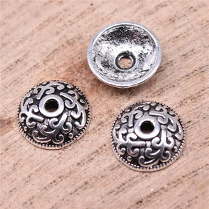 40pcs Bead Caps for Jewelry Making DIY Findings Antique Silver Alloy Charms
