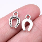 40pcs Horse Shoe Charms DIY Jewelry Findings Antique Silver Lucky Horsesh