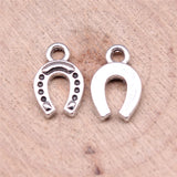 40pcs Horse Shoe Charms DIY Jewelry Findings Antique Silver Lucky Horsesh