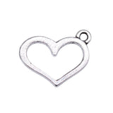 40pcs Hollow Heart Charms DIY Jewelry Findings Antique Silver Alloy Charms