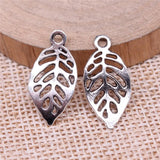40pcs Leaf Charms For Jewelry Making DIY Jewelry Findings Antique Silver Alloy