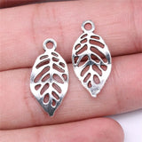 40pcs Leaf Charms For Jewelry Making DIY Jewelry Findings Antique Silver Alloy
