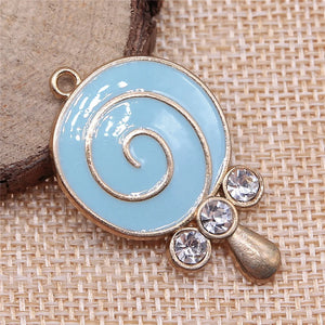 4pcs Lollipop Charms KC Plated for DIY Jewelry Making