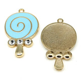 4pcs Lollipop Charms KC Plated for DIY Jewelry Making