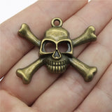 4pcs 27x38mm Skull Charms DIY Jewelry Findings Antique Silver Bronze